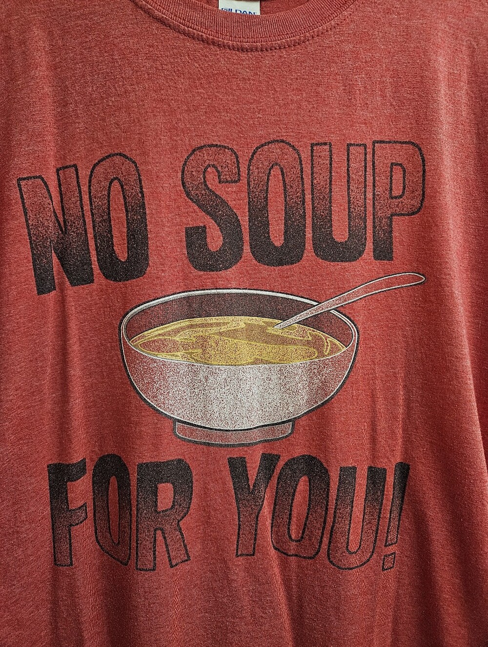 Red Graphic "No Soup For You!" Crewneck T-Shirt Sleepshirt